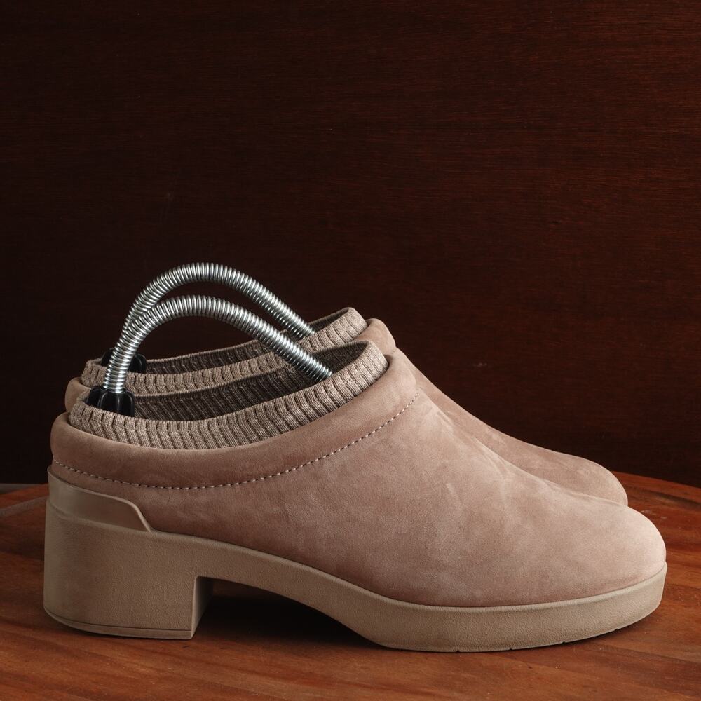 Abeo Shoes Womens SZ 10 Beige Capital Clog Leather Slip On Comfort Boho Neutral